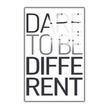 Motto Dare To Be Different Vertical Glass Wall Art - Tempered Glass Rectangular Wall Decor