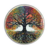 Harmony Tree Of Life, Tempered Glass Round Wall Art - Tempered Glass Circle Wall Decor