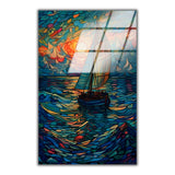 Vivid Voyage Vertical Glass Wall Art - Tempered Glass Rectangular Wall Decor