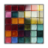 Spectrum Square Tempered Glass Wall Art - Abstract Design - Large Glass Decor for Living Room & Office