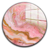 Roselle Round Glass Wall Art - Tempered Glass Circle Wall Decor