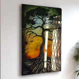 Tree Of Life Kaela Vertical Glass Wall Art - Tempered Glass Rectangular Wall Decor