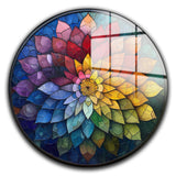 Flare Round Glass Wall Art - Tempered Glass Circle Wall Decor