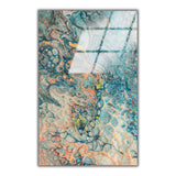 Water Waves Vertical Glass Wall Art - Tempered Glass Rectangular Wall Decor