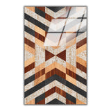 Relic Vertical Glass Wall Art - Tempered Glass Rectangular Wall Decor