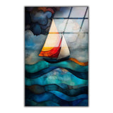 Sailor's Dream Vertical Glass Wall Art - Tempered Glass Rectangular Wall Decor