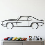 Chevrolet Camaro Z28 1969 Black Metal Car Wall Art