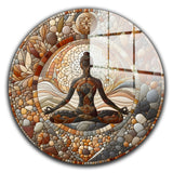 Bliss Round Glass Wall Art - Tempered Glass Circle Wall Decor