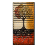 Orind – 3D Carved Wood Wall Art - Textured Vertical Wall Decor - Tree Of Life