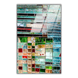Digital Mosaic Vertical Glass Wall Art - Tempered Glass Rectangular Wall Decor