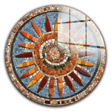 Sunshine Round Glass Wall Art - Tempered Glass Circle Wall Decor