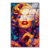 Golden Icon Vertical Glass Wall Art - Tempered Glass Rectangular Wall Decor