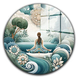 Haven Round Glass Wall Art - Tempered Glass Circle Wall Decor