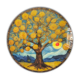 Tranquil Tree Of Life, Tempered Glass Round Wall Art - Tempered Glass Circle Wall Decor