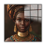 Majesty Square Tempered Glass Wall Art - Abstract Design - Large Glass Decor for Living Room & Office