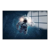 Astronaut Panoramic Tempered Glass Wall Art - Horizontal Rectangular Wall Decor