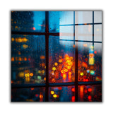 Reflections Square Tempered Glass Wall Art - Abstract Design - Large Glass Decor for Living Room & Office