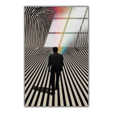 Rainbow Passage Vertical Glass Wall Art - Tempered Glass Rectangular Wall Decor