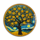Prosper Tree Of Life, Tempered Glass Round Wall Art - Tempered Glass Circle Wall Decor