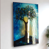 Tree Of Life Nocturne Vertical Glass Wall Art - Tempered Glass Rectangular Wall Decor