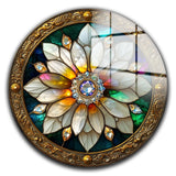 Aurora Round Glass Wall Art - Tempered Glass Circle Wall Decor