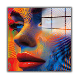 Pulse Square Tempered Glass Wall Art - Abstract Design - Large Glass Decor for Living Room & Office