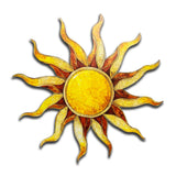 Fire Sun Vibrant 3D Metal Wall Art – Laser Cut, UV Printed & Powder Coated Colorful Decor