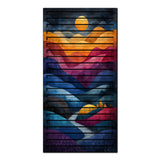 Mountain Dawn – 3D Carved Wood Wall Art - Textured Vertical Wall Decor