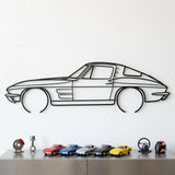 Chevrolet Corvette Sting Ray C2 1963 Black Metal Car Wall Art