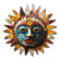 Aztec Sun Vibrant 3D Metal Wall Art – Laser Cut, UV Printed & Powder Coated Colorful Decor
