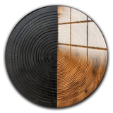 Duality Round Glass Wall Art - Tempered Glass Circle Wall Decor