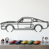 Ford Mustang Shelby GT500 1967 Black Metal Car Wall Art
