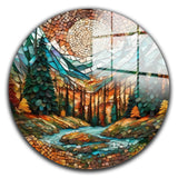Wilderness Round Glass Wall Art - Tempered Glass Circle Wall Decor