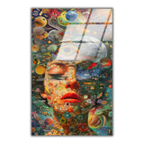 Woven Identity Vertical Glass Wall Art - Tempered Glass Rectangular Wall Decor