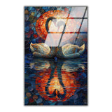 Heart's Ember Vertical Glass Wall Art - Tempered Glass Rectangular Wall Decor