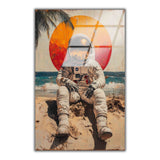 Desert Voyager Vertical Glass Wall Art - Tempered Glass Rectangular Wall Decor