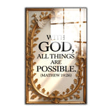 Christian Glass Wall Art - [With God, all things are possible. (Matthew 19 26)] Bible Scripture Decor