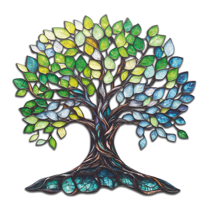 Green Oasis - Tree of Life Wood Wall Art  - Modern Nature Home Decor