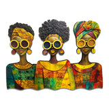 African Women Wall Art "Sisters in Style" Trio Modern Ethnic Design