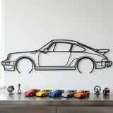 Porsche 911 Turbo (930) 1975 Black Metal Car Wall Art