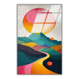 Road to Zenith Vertical Glass Wall Art - Tempered Glass Rectangular Wall Decor