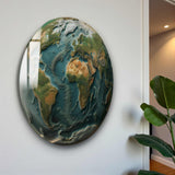 Terra Round Glass Wall Art - Tempered Glass Circle Wall Decor