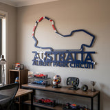 Albert Park Circuit Formula One Metal Race Map – Australia Flag Wall Art