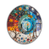 Lumina Tree Of Life, Tempered Glass Round Wall Art - Tempered Glass Circle Wall Decor