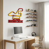Madrid Circuit Formula One Metal Race Map – Spain Flag Wall Art