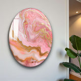 Roselle Round Glass Wall Art - Tempered Glass Circle Wall Decor