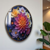 Serenity Circle Round Glass Wall Art - Tempered Glass Circle Wall Decor