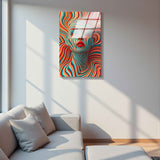 Ripple Effect Vertical Glass Wall Art - Tempered Glass Rectangular Wall Decor