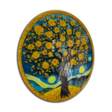 Prosper Tree Of Life, Tempered Glass Round Wall Art - Tempered Glass Circle Wall Decor