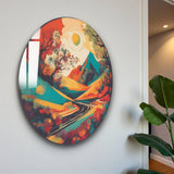 Ethereal Round Glass Wall Art - Tempered Glass Circle Wall Decor